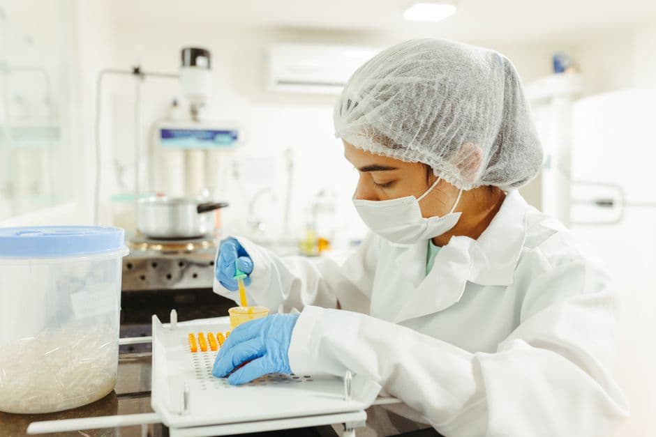Scientist conducting laboratory research and analysis.