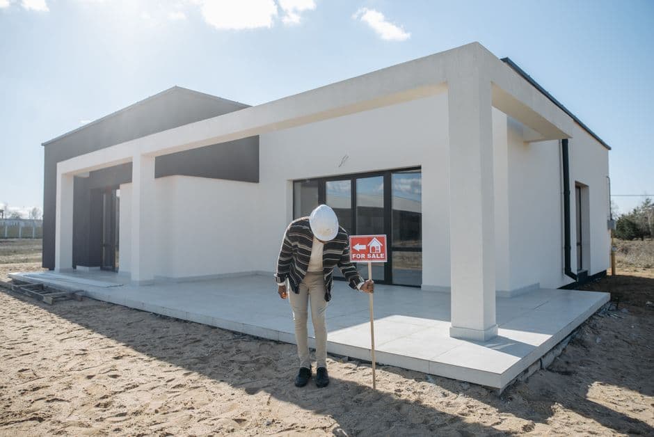Real estate property development with new construction project.