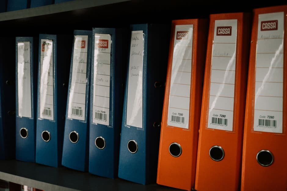 Document management and filing system in corporate office.