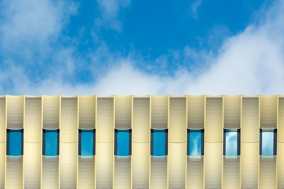 Modern building facade with contemporary architectural design.